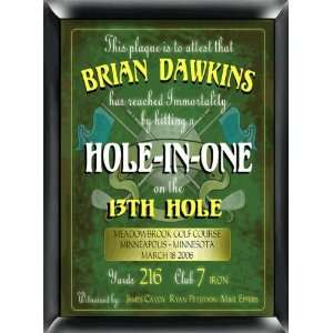  Personalized Hole in one Golf Plaque