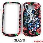 FOR SAMSUNG ACCLAIM SCH R880 3D SKULL SWORD ROSE COLORFUL CASE COVER 
