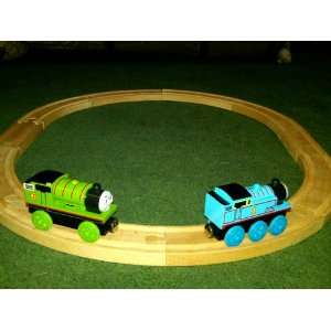   & FRIENDS (2) ENGINE TRAIN SET WITH WOODEN TRACK 