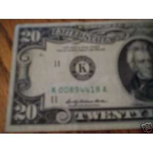  20$ 1969  FEDERAL NOTE  BANK OF DALLAS VERY LOW 00 