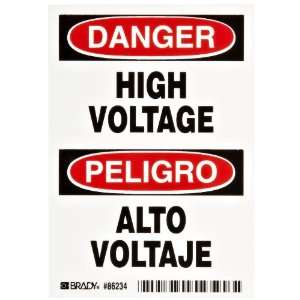   Header Danger/Peligro, Legend High Voltage/Alto Voltaje, Pack of 5
