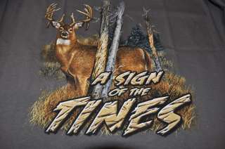 AUTHENTIC BUCK WEAR BUCKWEAR A SIGN OF THE TINES T SHIRT GREY NWT 