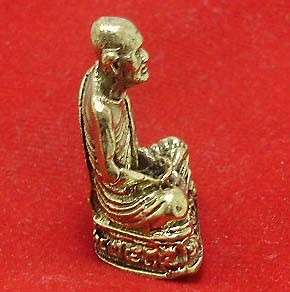 LP Ngern Mini Statue Thai Amulet Buddha Rich Lucky Life  
