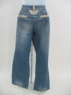 JUST CAVALLI Blue Wide Leg Denim Jeans Bottoms Sz 48  