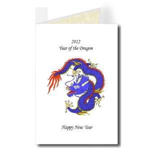  2012 Chinese Year of the Dragon Greeting Card   Blue 