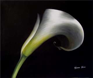 Framed High Q. Hand Painted Oil Painting Giant Single Calla Lily 