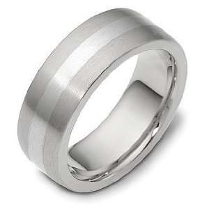  8mm Comfort Fit Custom Platinum Design Wedding Band Ring 