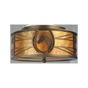     71079   16W Horseshoe & Horse Flush Mount Ac/Am