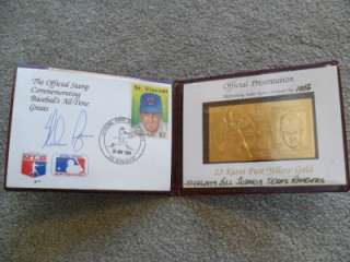 NOLAN RYAN Signed Stamp Book w/ 23 Karat Gold Card  