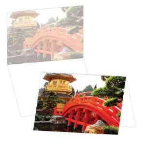 ECOeverywhere Red Bridge Boxed Card Set, 12 Cards and Envelopes, 4 x 6 