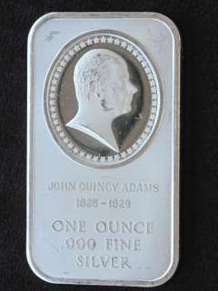 JOHN QUINCY ADAMS SILVER ART BAR MADISON MINT A5350  