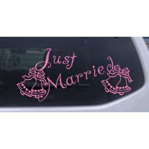  Pink 14in X 30.3in    Just Married Car Window Wall Laptop 