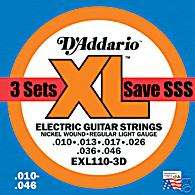 Addario EXL110 Light Electric Strings 3 sets  