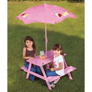  New Kids Picnic Table & Umbrella 