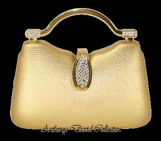 Evening Bag Purse w/ Swarovski Crystal Gold ADF7  