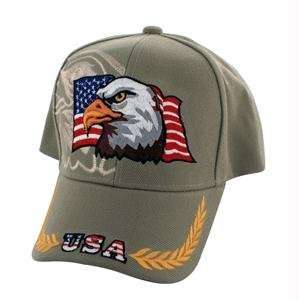    Cap, Khaki, 3 D Embroidered, American Eagle USA