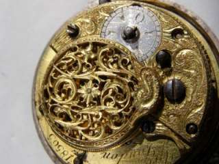Antique George Prior silver pair case Verge Fusee watch&chain.Ottoman 