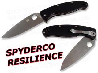 Spyderco Resilience G 10 Handle Plain Edge Knife C142GP  