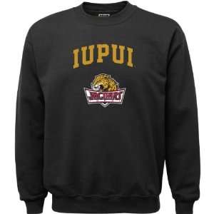  IUPUI Jaguars Black Youth Arch Logo Crewneck Sweatshirt 