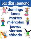 DAYS OF THE WEEK Spanish Poster Chart CTP NEW