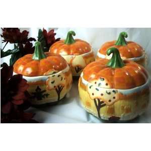  ENESCO Jim Shore SET/4 Pumpkin Bowls REDUCED THANKSGIVING 