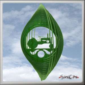 JOHN DEERE TRACTOR GREEN Swirly Metal Wind Spinner ~NEW  