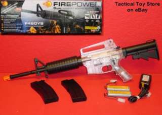 aeg F4 Boys FIREPOWER M4 M16 M4A1 Retractable Stock CLEAR 2 Mags 2 