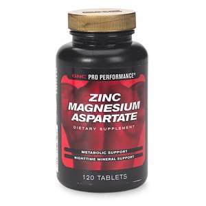  GNC Pro Performance Zinc Magnesium Aspartate, Tablets, 120 