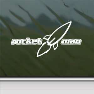   Rocket Man White Sticker Window Vinyl Laptop White Decal Arts, Crafts