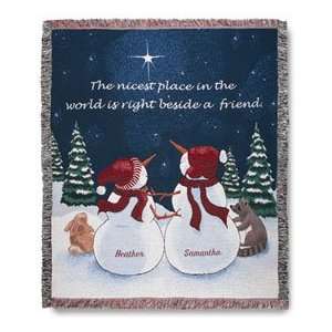  Personalized Snowfriends Throw