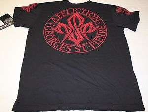 AFFLICTION Mens BLACK RUSH GEORGE ST PIERRE SIGNATURE SERIES T Shirt 