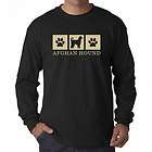 Afghan Hound Silhouette Long Sleeve T Shirt Tee dog paw