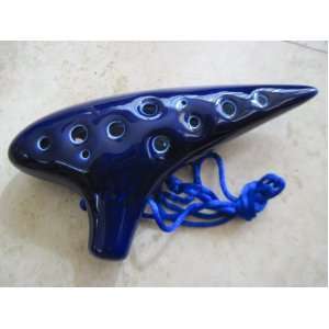  Utopia Dark Navy Blue Ocarina Ceramic Soprano G   Easy to 