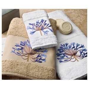  Anali Agapantha 72 x 72 Embroidered Linen Shower Curtain 