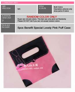 5pcs Benefit Special Lovely Pink Puff Case Bag Carrier  