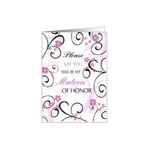  Matron of Honor Invitation, Pink Floral Card Health 