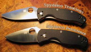 This is visual comparison between the Spyderco Tenacious and Spyderco 