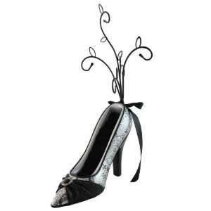  Cocktail Party Shoe Ring Jewelry Holder Black 10in