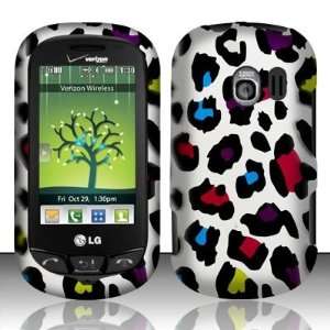 For LG Extrovert VN271 (Verizon) Rubberized Colorful Leopard Design 
