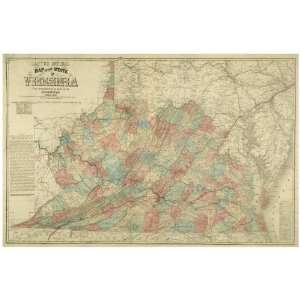  Civil War Map Lloyds official map of the state of Virginia 