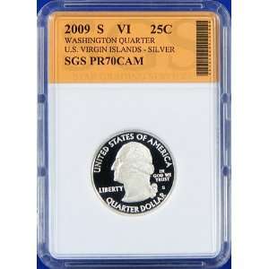  2009 S Silver Virgin Islands (VI) Proof Quarter SGS Graded 