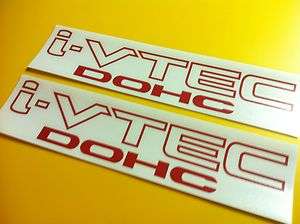 RED* i VTEC DOHC Decals Stickers Honda Civic  