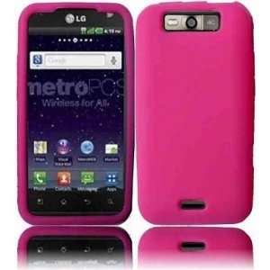  For MetroPCS LG Connect 4G MS840 Accessory Rubber Hot Pink 
