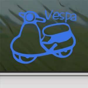  Vespa Motorcycle Vintage Blue Decal Truck Window Blue 