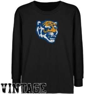 Memphis Tigers Youth Black Distressed Logo Vintage T shirt  
