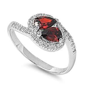   Silver Antique Style Red Garnet CZ Ring (Size 5   9)   Size 9 Jewelry