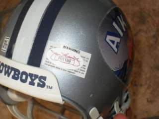 TROY AIKMAN Signed Cowboys Mini Helmet JSA  