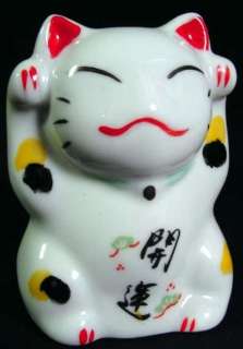 Japan Porcelain Maneki Neko Beckoning Cat Doubly Lucky  