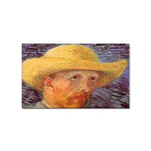  Self Portrait with Straw Hat By Vincent Van Gogh Magnet 