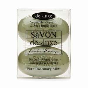  de luxe SaVON Bar Soap, Pure Rosemary Mint, 2 ea Beauty